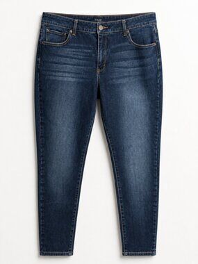 Time and Tru Dark Blue High Rise Ankle Skinny Jeans - 18